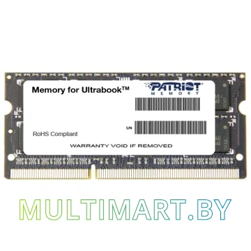 Оперативная память Patriot Memory for Ultrabook 8GB DDR3 SO-DIMM PC3-12800 (PSD38G1600L2S)
